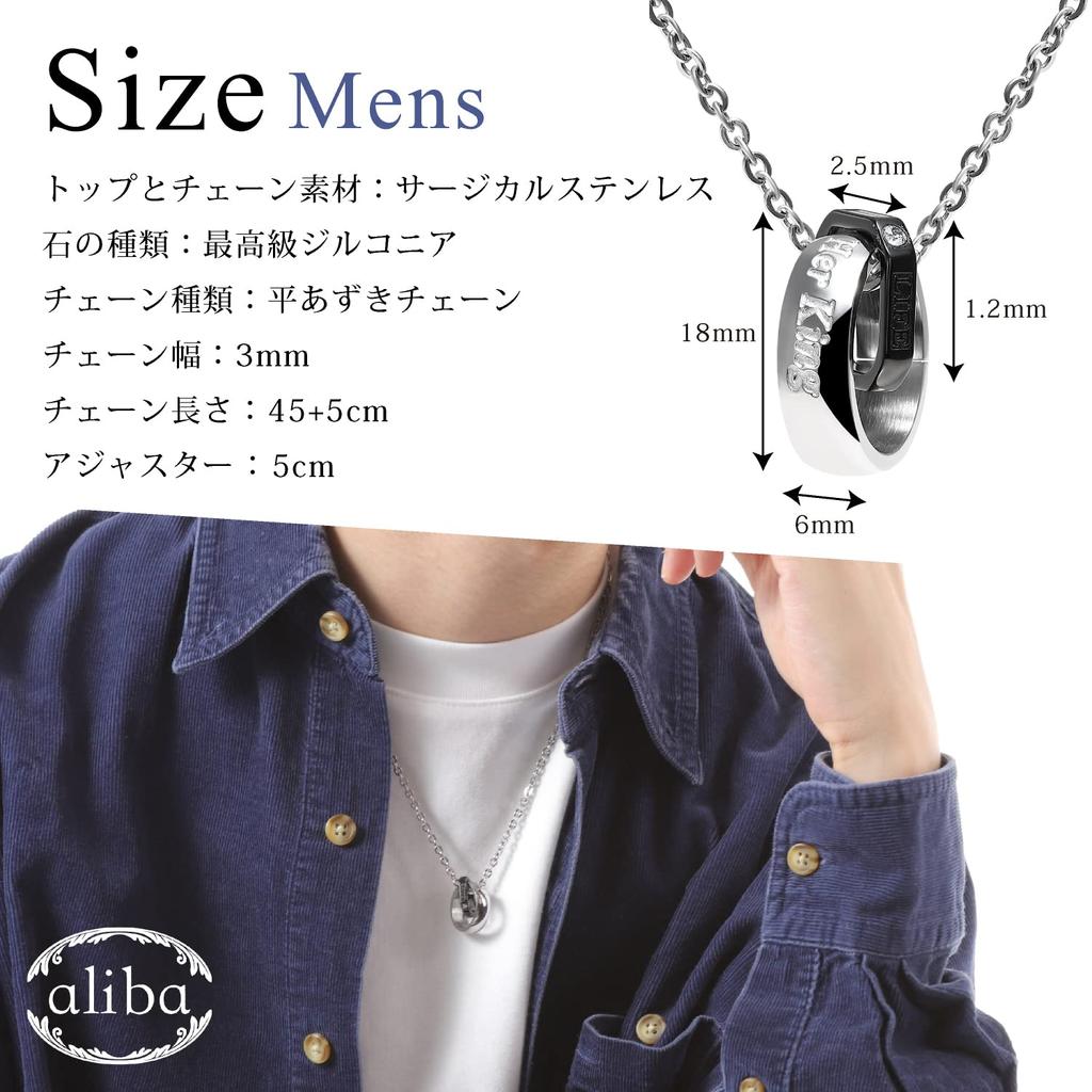 Pair Necklace Surgical Stainless Steel Pendant Metal Allergy Friendly 5A Zirconia [aliba]