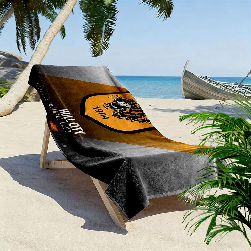 Пляжное полотенце с принтом Hull City, Большое, Мягкое, Быстросохнущее, для Пляжа, Кемпинга, Плавания