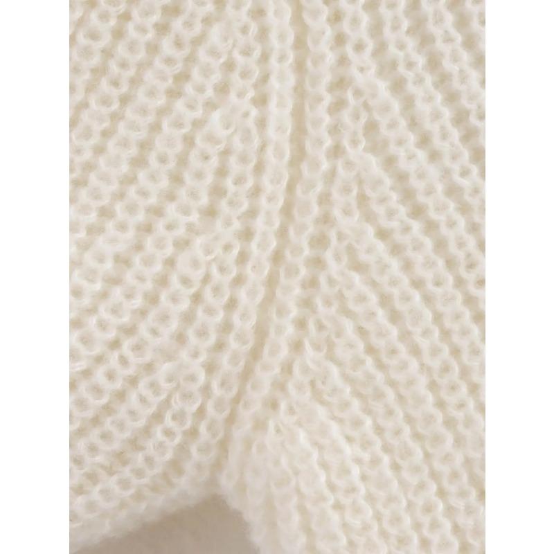 2024 Ранняя осень Новый дизайн Sense Niche Универсальный топ с круглым вырезом Белый с бантом Приталенный свитер с короткими рукавами