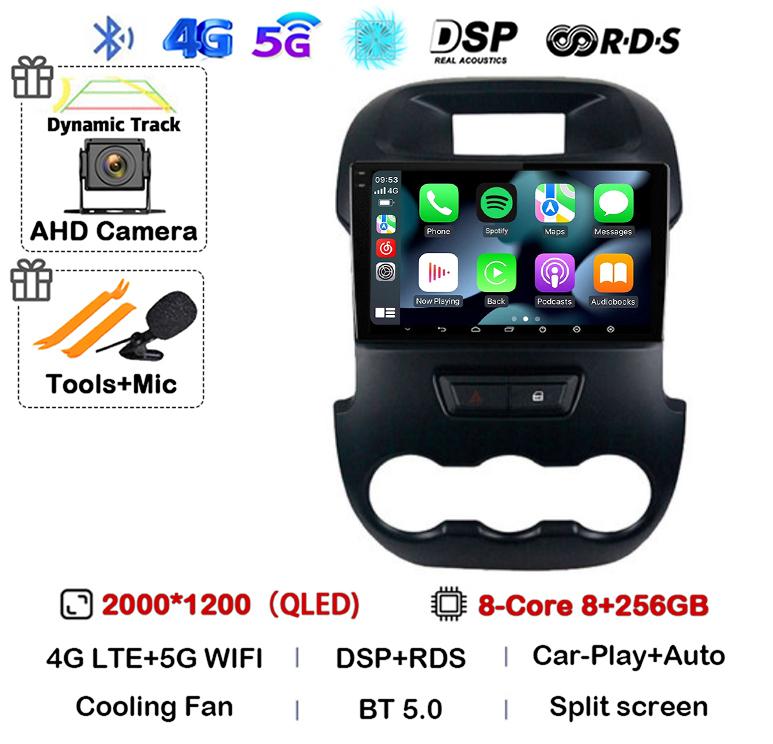 Android 14 Carplay Auto для Ford Ranger 2011 2011 2013 2014 Автомобильный радиоприемник GPS стерео мультимедийный плеер головное устройство 2 DIN WIFI+4G DSP