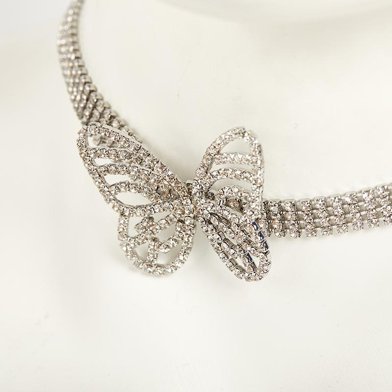 Butterfly Necklace Clavicle Chain Women Bling French Style Jewelry