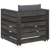 2 Piece Garden Lounge Set with Cushions Grey Pressure Treated Wood