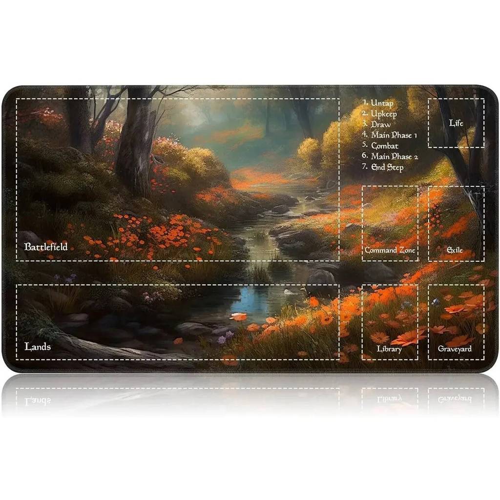Autumn Forest MTG TCG Playmat Card Game Desk Mouse Pad Waterproof NonSlip Nature Landscape Gaming Mat Extended Keyboard Pad