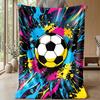 Soccer Ball Splash Art 4 Theme blanket Lightweight Warm Flannel Blanket Decorative Throw Blanket for Home Decoration