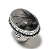 Black Rutile Gemstone 925 Sterling Silver Gift Jewelry Ring Size 8