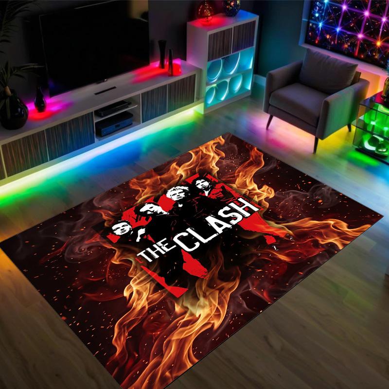 The Clash Design Crystal Velvet Carpet Cozy Non?Slip Printed Rug For Bedroom Living Room Entrance
