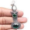 Pendant Emerald Quartz Gemstone Gift For Her Silver Jewelry 3"