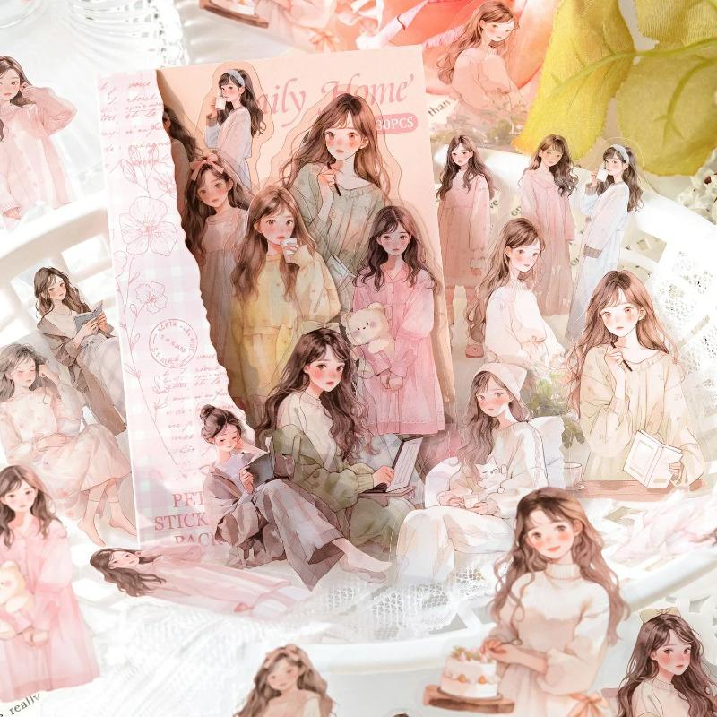 30 шт. декоративный набор наклеек Life Facts Series Vintage Fashion Girl, коллаж, скрапбукинг, этикетка, дневник, альбом, журнал, планировщик