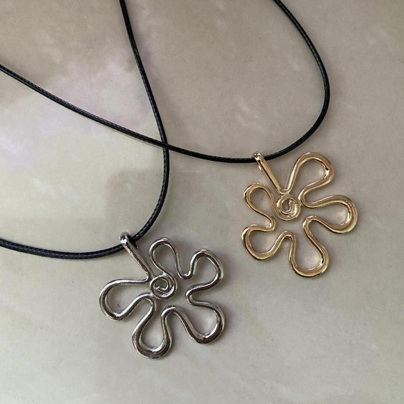 Ожерелья с подвесками в виде цветов, Ожерелья с подвесками в виде неправильных цветов, Цветочные украшения, Сплавный материал, Подарок на день рождения для женщин, девушек