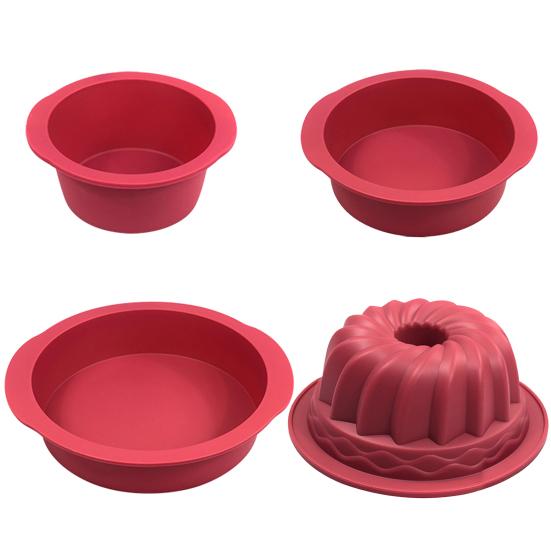 4/6/8-дюймовая круглая форма для торта, силиконовая легкосъемная антипригарная многоразовая форма для приготовления мусса Mooncake, кухонные инструменты для выпечки