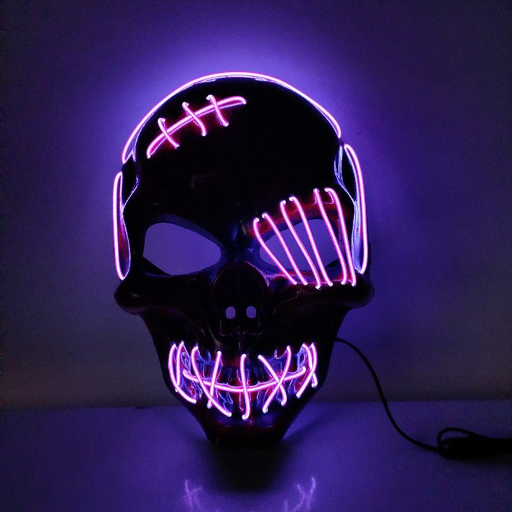Headwear Skull Glowing Mask PP Costume Props Gothic Full Face Mask  Party Supplies