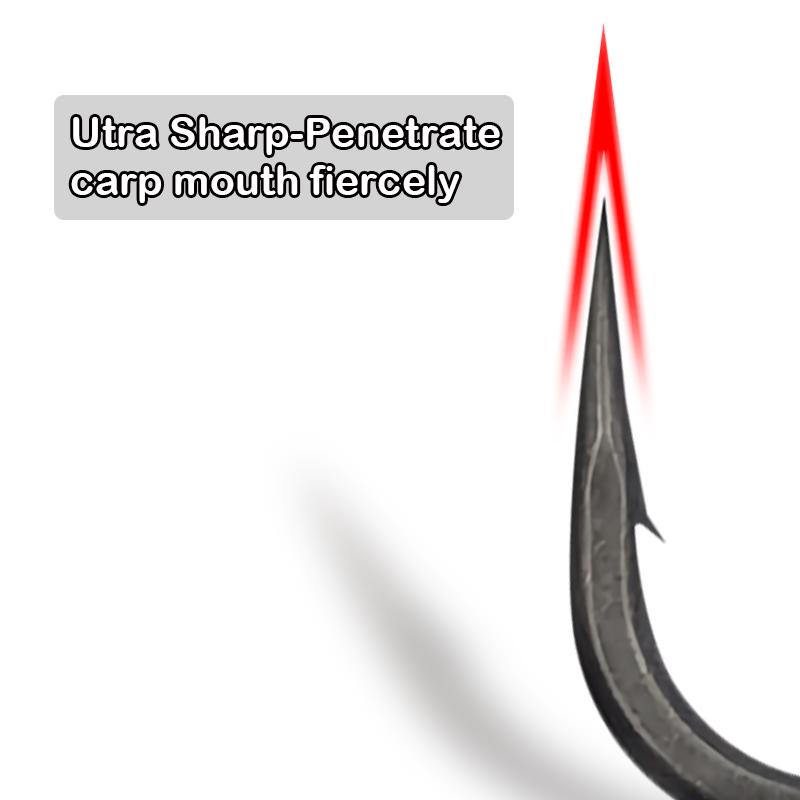 10x рыболовных крючков для ловли карпа с прямым острием и покрытием PTFE, микро-крючки из высокоуглеродистой стали, рыболовные снасти