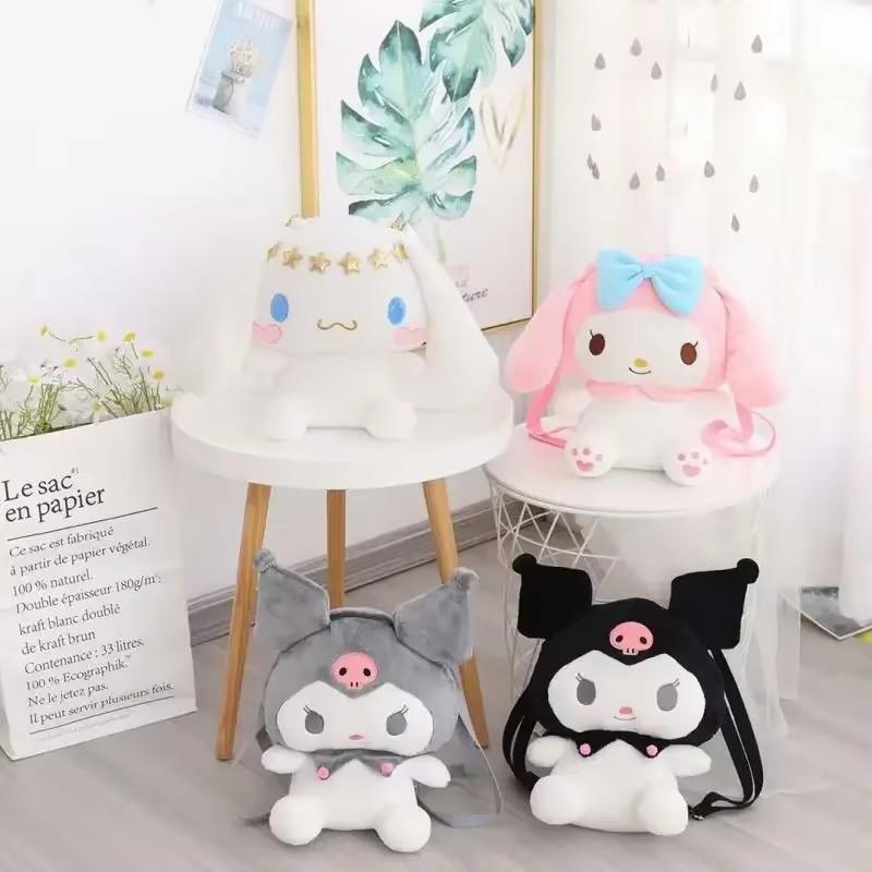 Милый рюкзак-плюш Sanrio для девочек, Милый Куроми, Синнаморолл, Моя Мелоди, Мультяшный Аниме Школьный рюкзак, Легкий дорожный рюкзак