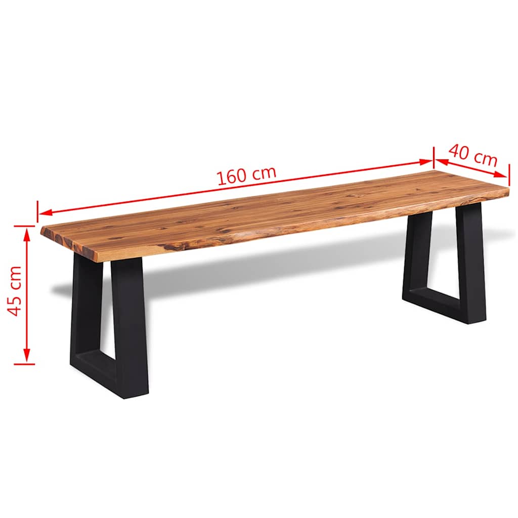 vidaXL Sitzbank Akazienholz Massiv 160 cm