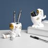 Resin Astronaut Sculpture Pen Holder Pencil Organizer Cosmetic Brush Holder Decorative Pen Box Makeup Brush Pot