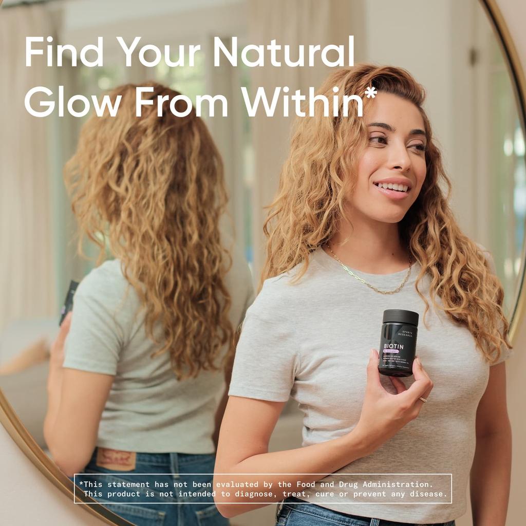 Sports Research Биотин с кокосовым маслом, 5000 мкг, 120 растительных мягких капсул