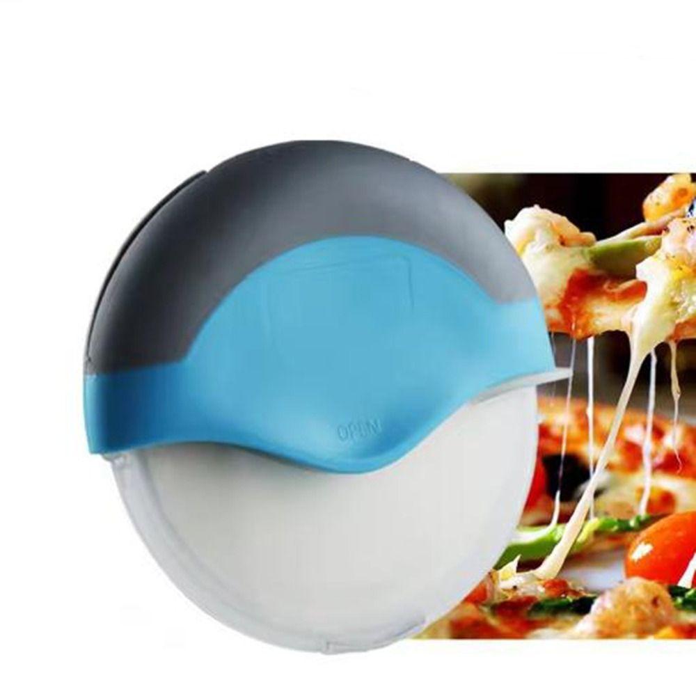 Stainless Steel Pizza Cutter Round Rotating Pizza Cutting Slicer Creative Pizza Slicer for Home