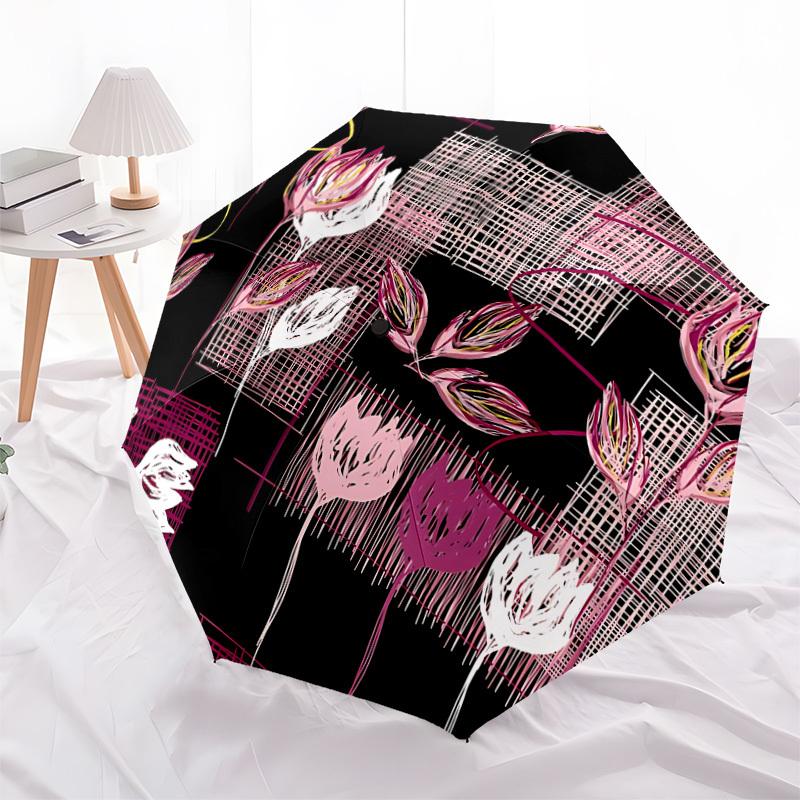 1pc Floral Pattern Automatic Open/Close Umbrella, Formal Events - Ideal Gift for Family or Friends, Outdoor Accessory yy251211243