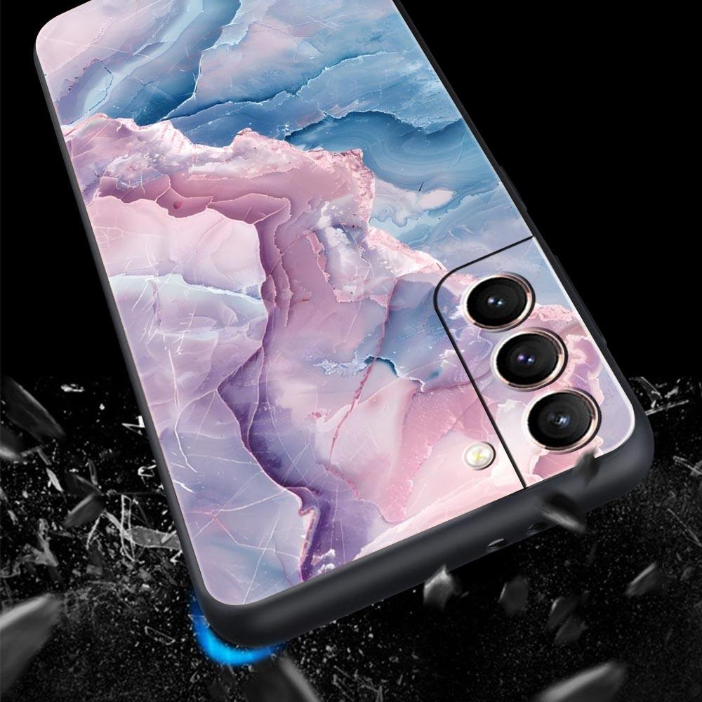 Мраморный чехол для телефона Samsung Galaxy S26 Ultra S25 Plus S24 FE S23 S22 5G S21 S20 Черный Мягкий