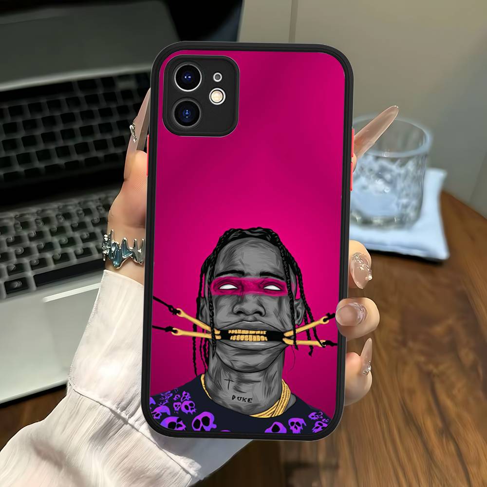 Чехол для телефона T-Travis S-ScottS Певец Для IPhone 13 12 X XS MAX Pro Max 16 15 11 14 Pro Max Ударопрочный Матовый Чехол