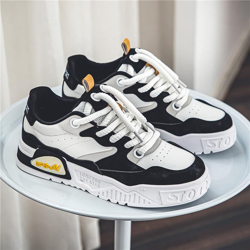 2024 Новая Мода Спортивная Обувь Мужская Кожаная Удобная и Легкая Повседневная Обувь Для Ходьбы на Открытом Воздухе Обувь для Скейтборда Смешанные Цвета