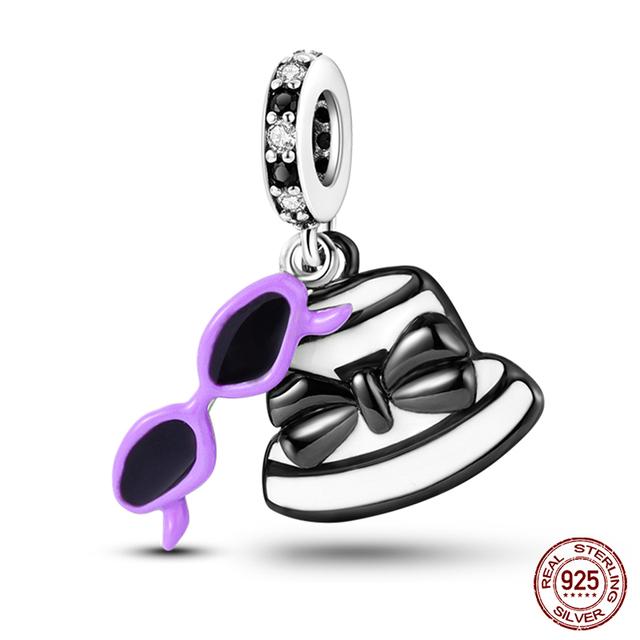 Мода Стерлингового Серебра 925 Сумочка Чемодан Подвески Бусины Подходит Fasion 925 Браслеты Изысканный Юбилей DIY Изготовление Ювелирных Изделий