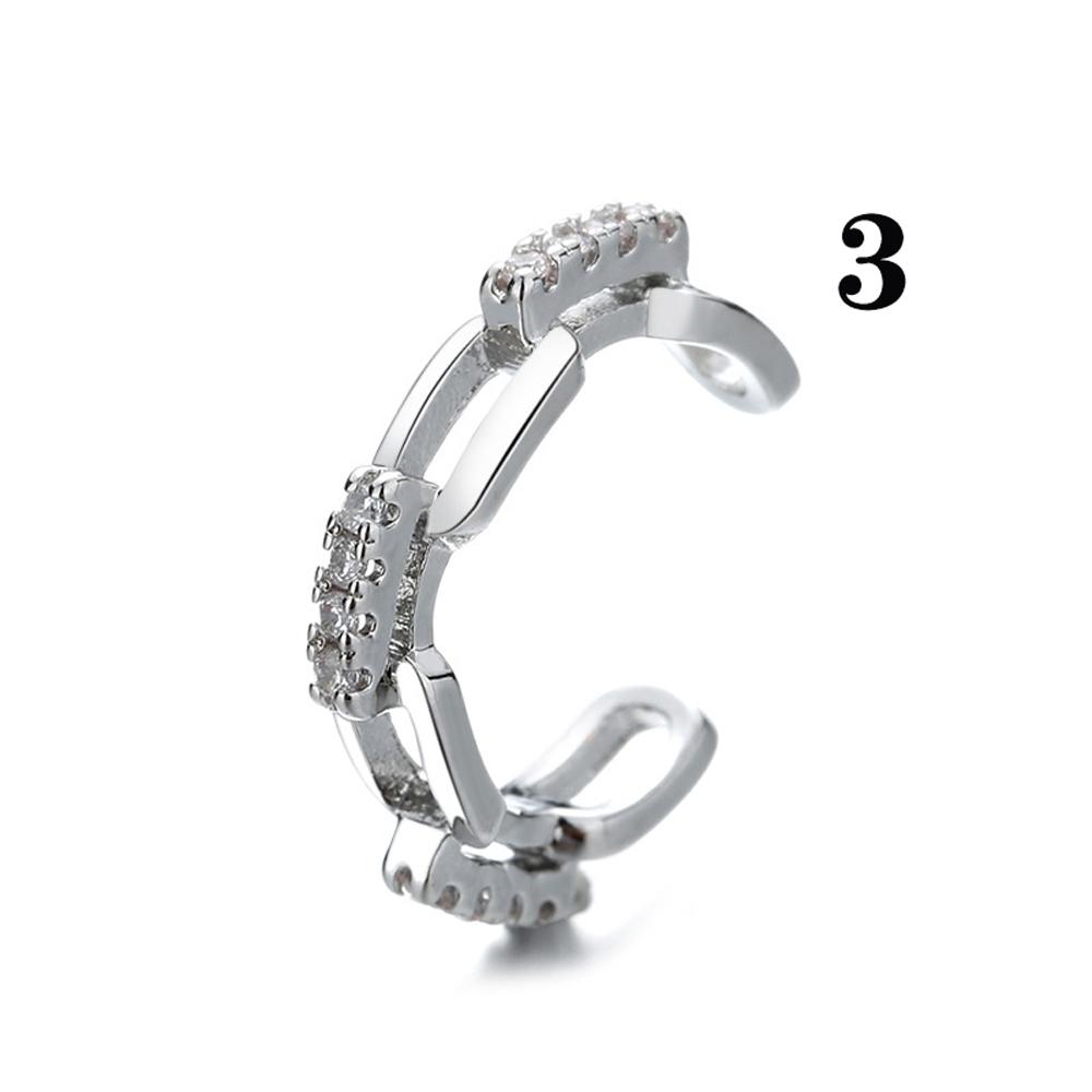 Ювелирные изделия Хип-хоп Панк Кристалл Девушки S925 Каффы Многослойный Зажим для козелка Непирсинговые Клипсы для ушей
