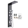 Stainless Steel Bathroom Shower Panel Black Column Mixer 6 Jet with Temperature Display