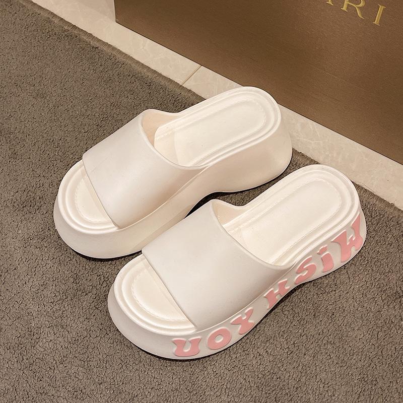 Сандалии на платформе для женщин - для активного отдыха, увеличивающие рост, модные, высококачественные, нескользящие, с буквенным принтом, пляжные повседневные сандалии