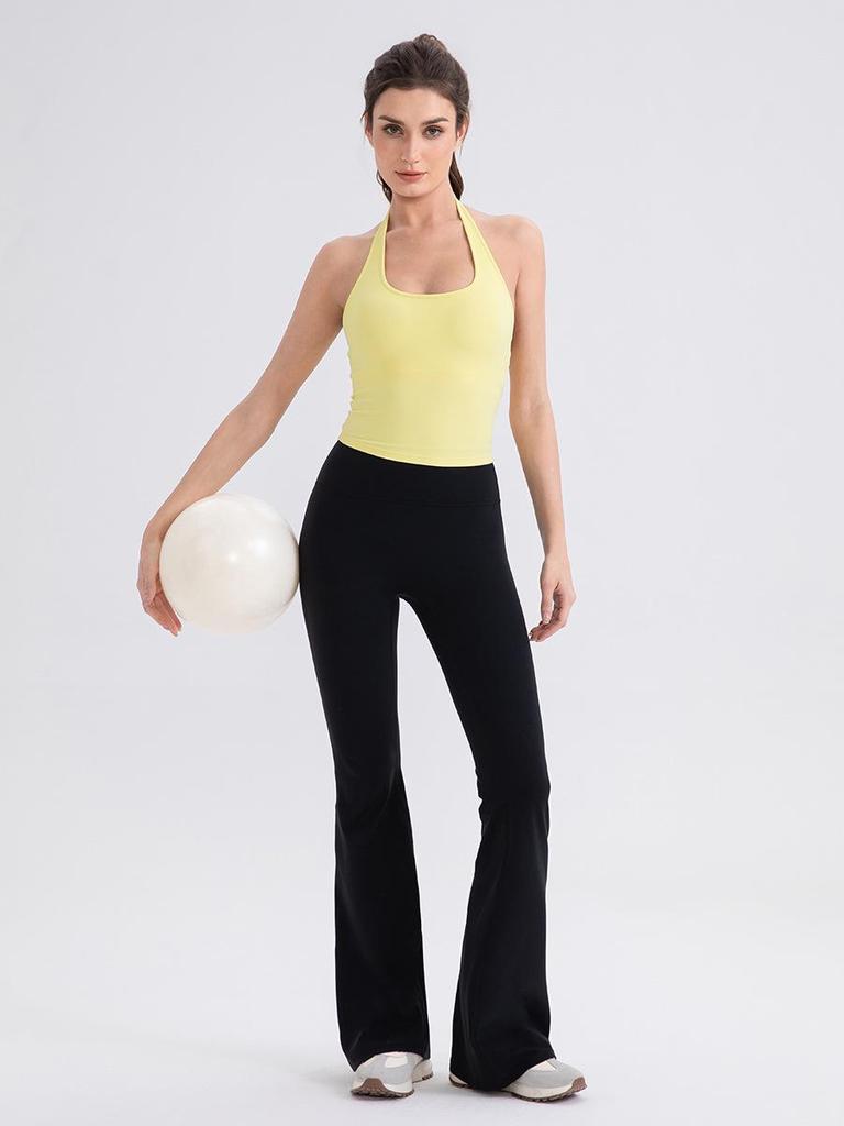 Женский майка для йоги с вырезом на шее и вставными чашечками - Телесный, Сексуальная спинка Стиль 52167