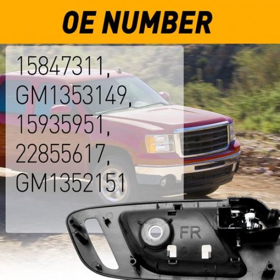 Door Handle For 2007-2013 Silverado 1500 With Black Housing Front LH RH Inner EV