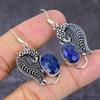 Лазурит Драгоценный камень Ручной работы 925 Стерлинговое серебро Ювелирное изделие Серьга 1,89" c1v85