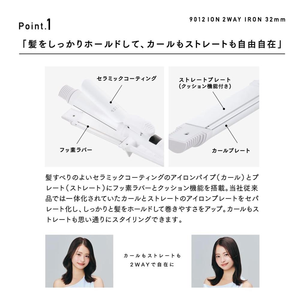 9012 Ion 2WAY Iron 32 мм ящики для использования за рубежом Прямые завитки Функция автоматического отключения питания и