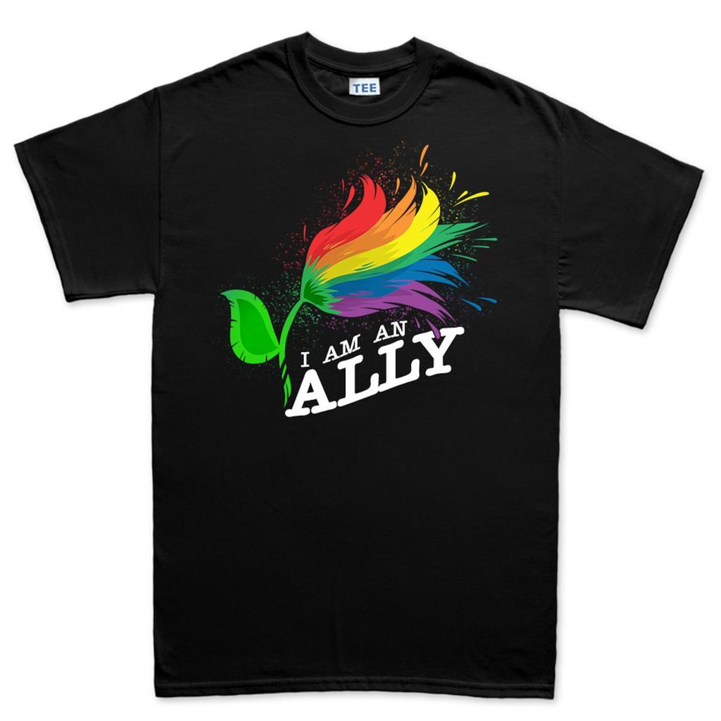 Mens I Am An Ally Pride Gay Lesbian Bisexual LGBT Diversity T-Shirt Tee Top T-Shirt