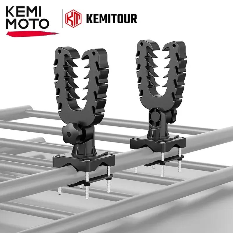 KEMIMOTO ATV Gun Bow Rack Mount Holder Round/Square Bar For UTV Motor Motorbike Scooter Shooting V-Grip Handlebar Cushioned Rack