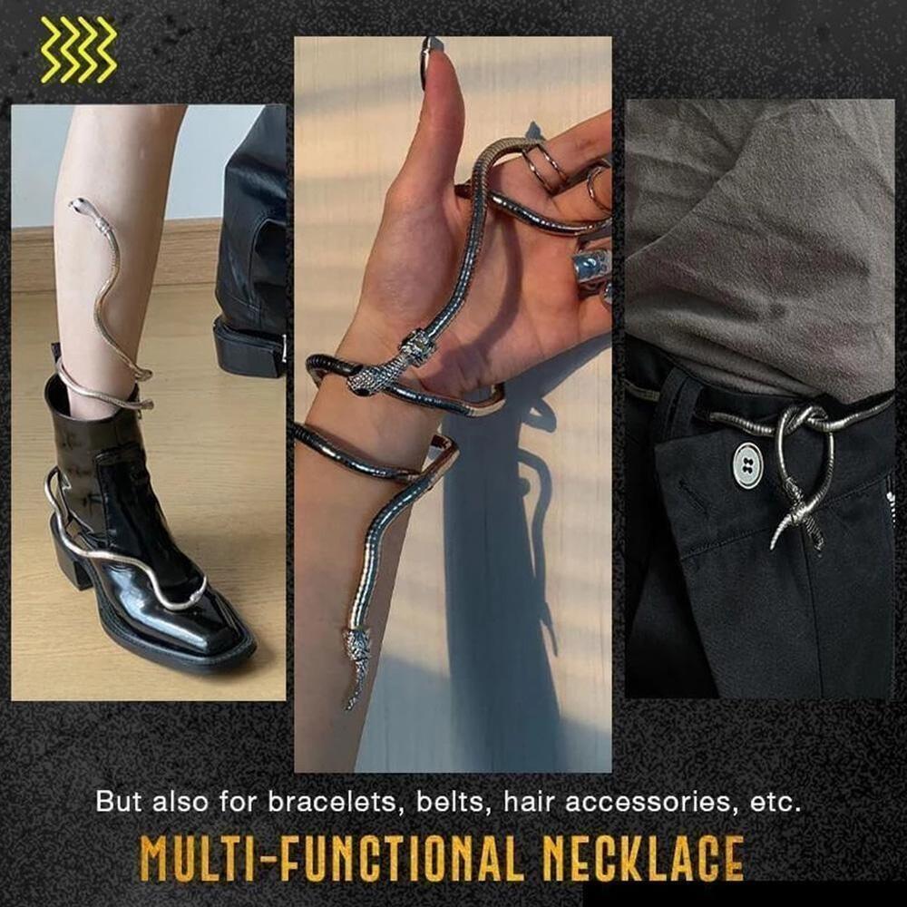 Скручивающийся 90 см гибкий чокер ювелирный сплав ожерелье браслет в виде змеи ожерелье