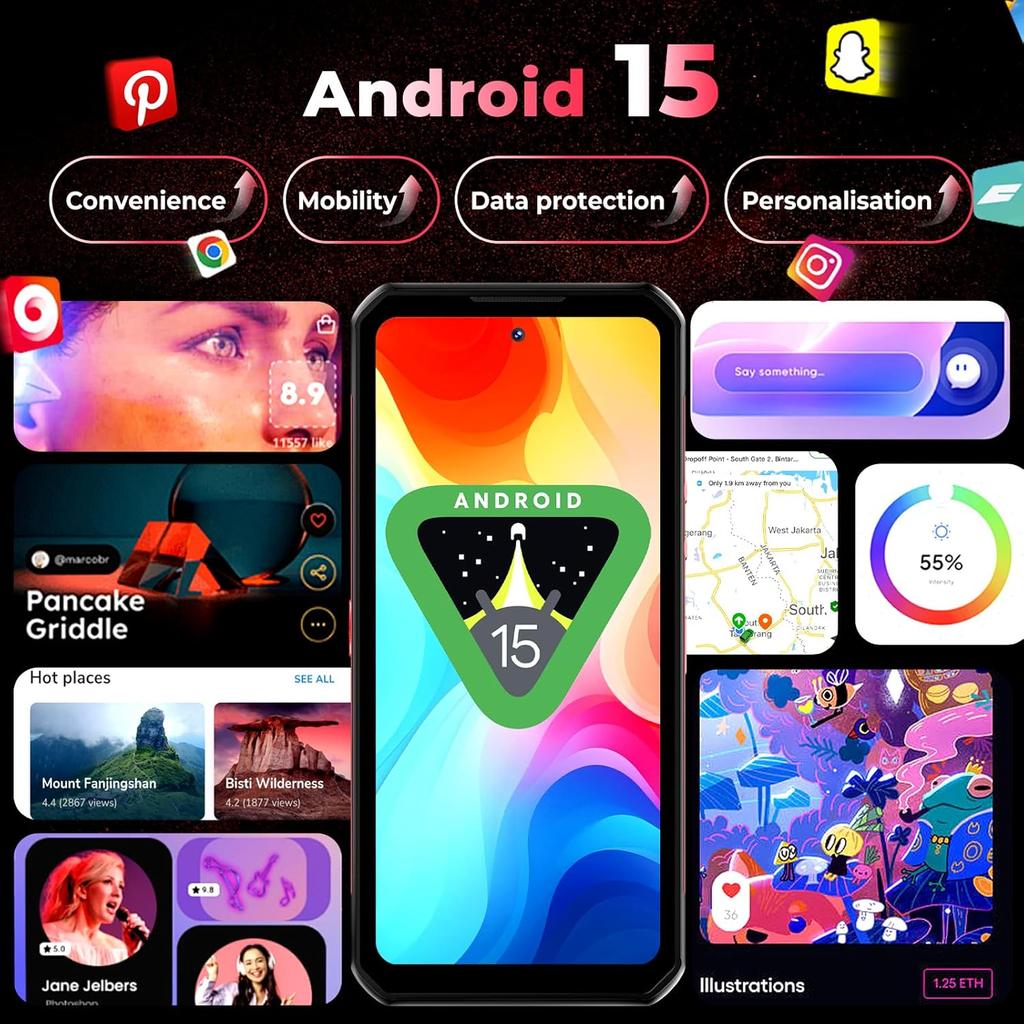 Oukitel WP56 5G Смартфон 32 ГБ + 256 ГБ 16000 мАч 6,8-дюймовый Дисплей 108 МП Android 15 Смартфон