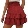 Womens Summer High Waist Ruffle Skirt Cute Flowy  Skirt Casual Comfy Elastic Shorts Wrap Beach Shorts