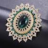 Изумрудная овальная брошь со стразами - Роскошная ретро дворцовая корсажная брошь-аксессуар для ципао