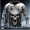 New Men's Skull Hoodie Sweatshirts 3D Print Head Pattern Hooded Pullover Autumn Fashion Casual Sweatshirt
