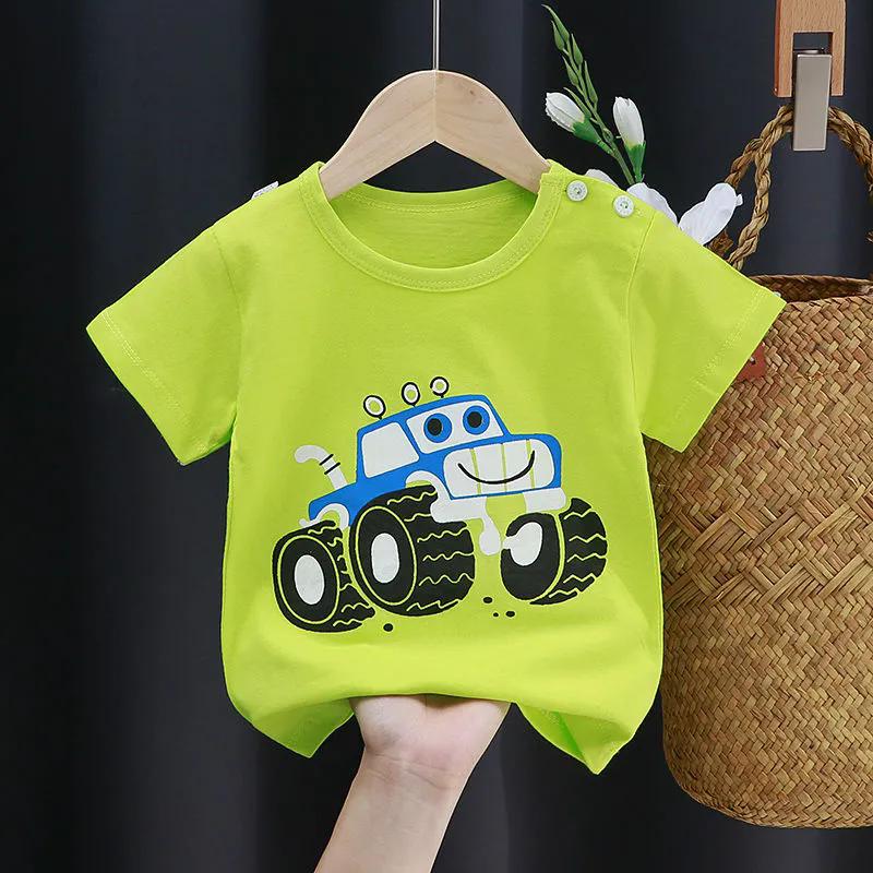 Summer Kids Cute Printing T Shirts Short Sleeve Tops Korean Style O-neck Loose T Shirts for Children Girls and Boys