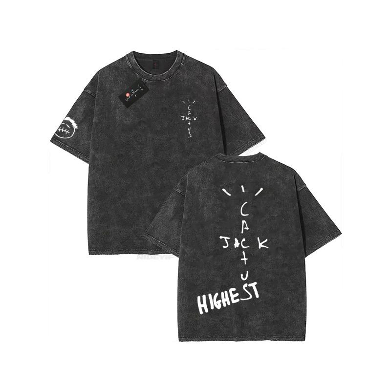 Свободная футболка для мужчин и женщин HipHop Стиранные футболки cactus jack С коротким рукавом Подарочные топы look mom i can fly K39