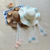 Flower Sun Hat Big Bowknot Sun Protection Hat Lolita Straw Hat  Or Women