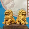 Solid Wood Carving Decorative Ornaments of Forbidden City Lion  Handmade Home Lucky Mascot  Chinese Characteristic Figurines