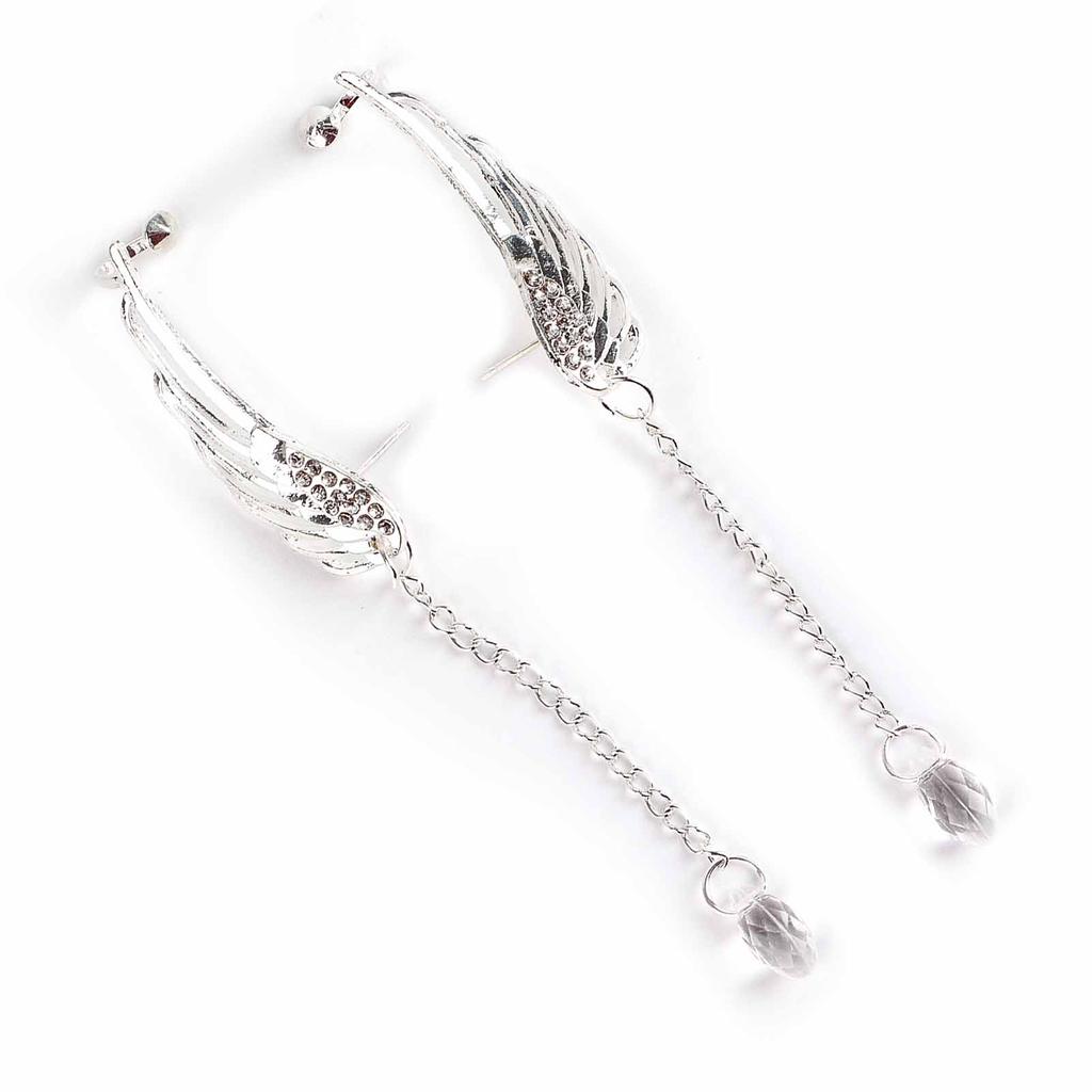 1 Pair Wing Earring Tassel Ear Ring Stud Decoration Women Accessory for Party Dating