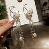 Wedding Flower Imitation Pearl Beads Fairy Tassels Earrings Dangle Earrings Drop Earrings Jewelry