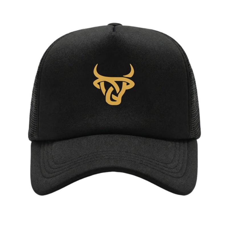 Регулируемая бейсболка с принтом золотой головы быка, классическая кепка Snapback, кепка для папы, дышащая сетчатая кепка, кепка для гольфа, рыбалки, активного отдыха, от солнца