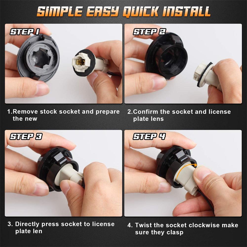 2Pcs License Plate Light Wire Harness Socket For 90-97 Ford Ranger F Super Duty