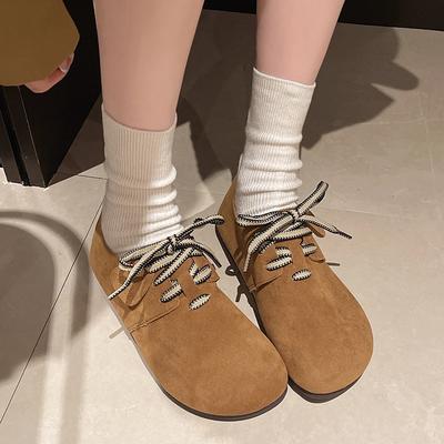 Мода 2024 года, модная обувь для женщин, женские туфли на плоской подошве со шнуровкой спереди, горячая распродажа, повседневные туфли на плоской подошве с круглым носком, женские новые однотонные легкие туфли на плоской подошве на низком каблуке