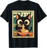 Anime Cat Ramen Japanese Funny Japanese Kawaii Cat Graphic T-Shirt